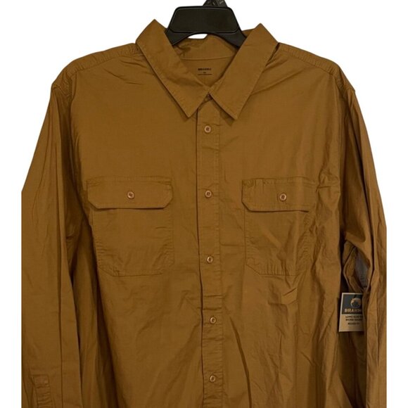 Brahma Mens Relaxed Fit Long Sleeve Work Shirt in Trail Blazer Brown Size 3XL - Picture 8 of 8